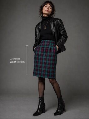 Vintage 1970s/1980s Pendleton Plaid Wool Skirt Petite 4 Purple Teal USA Made